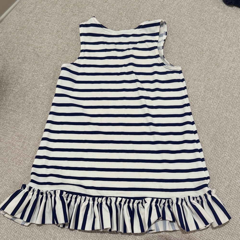 Lands' End Striped Navy and White Kids Dress - Picture 4 of 4